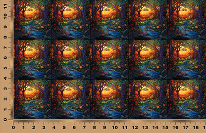 DecoCraft - Scenic Elevated Texture Tiles - Golden Forest Stream