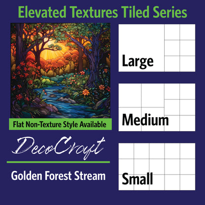 DecoCraft - Scenic Elevated Texture Tiles - Golden Forest Stream