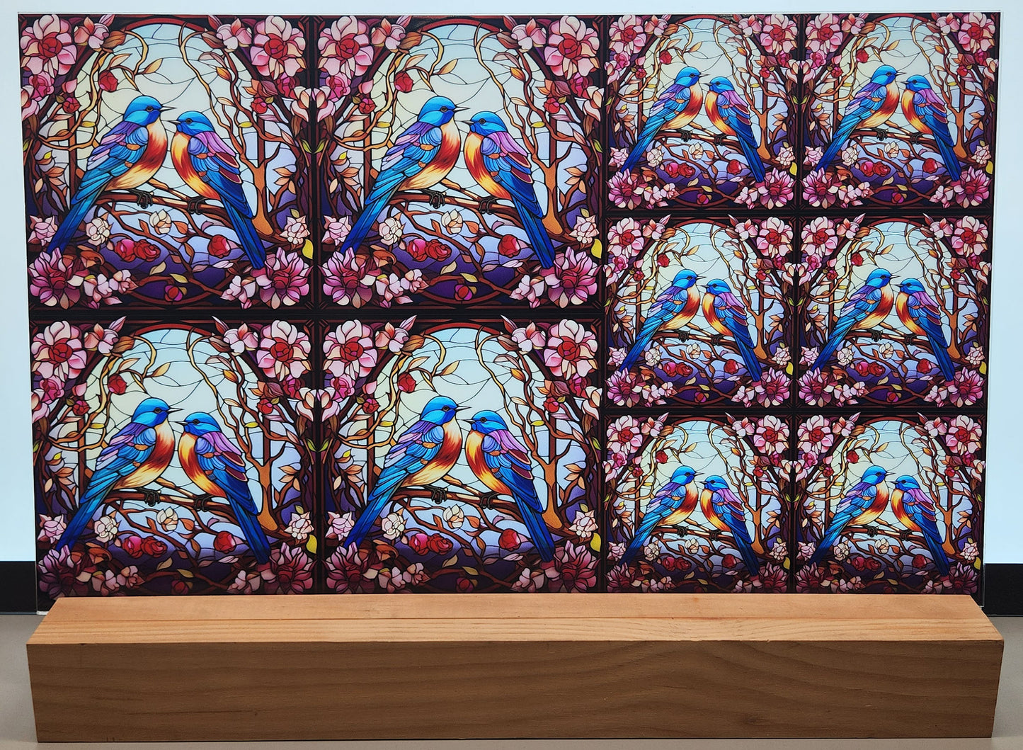 DecoCraft - Scenic Elevated Texture Tiles - Lover's Meadow - Blue Birds