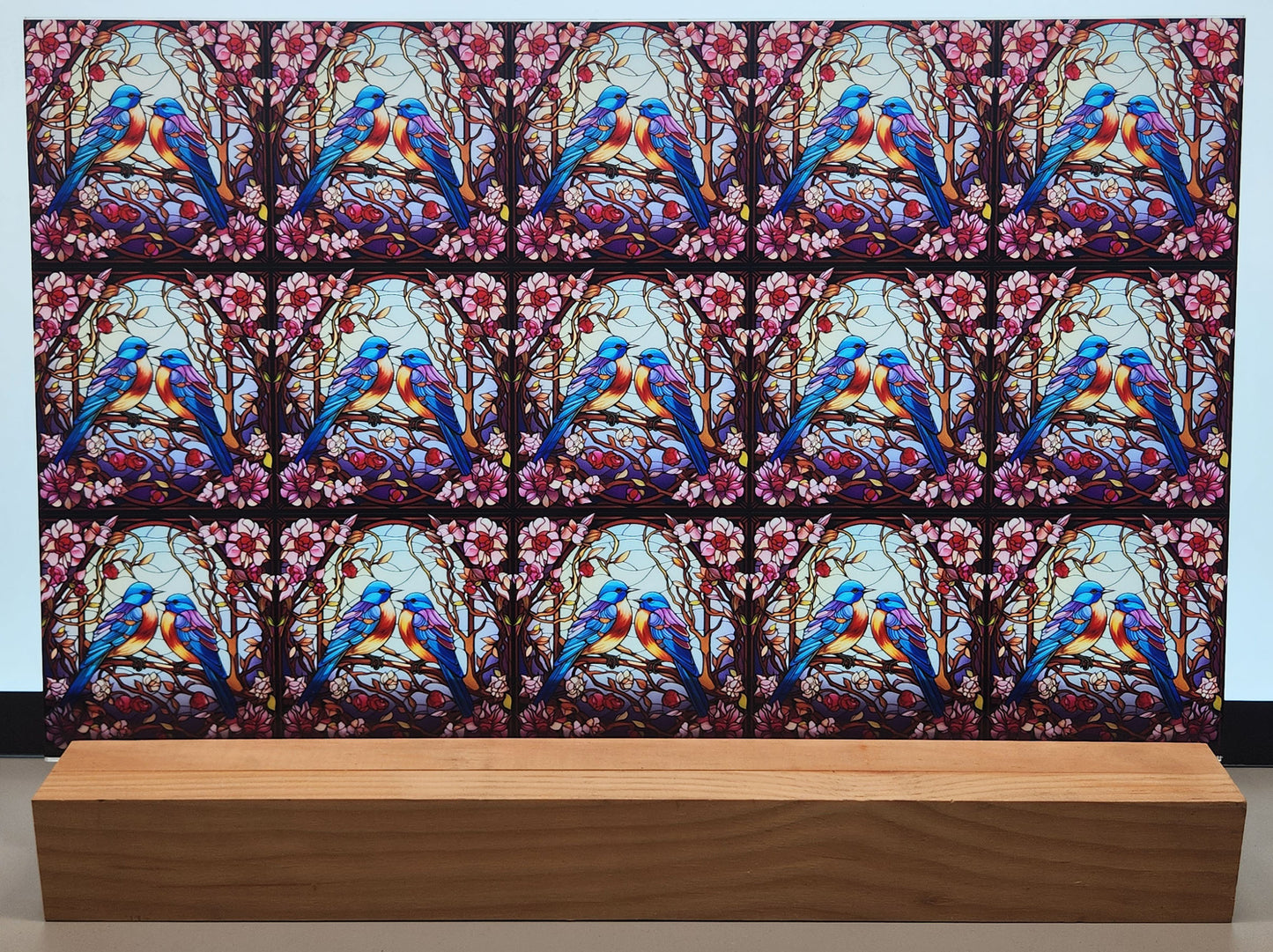 DecoCraft - Scenic Elevated Texture Tiles - Lover's Meadow - Blue Birds