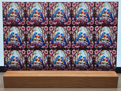 DecoCraft - Scenic Elevated Texture Tiles - Lover's Meadow - Blue Birds