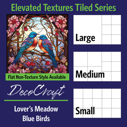 DecoCraft - Scenic Elevated Texture Tiles - Lover's Meadow - Blue Birds