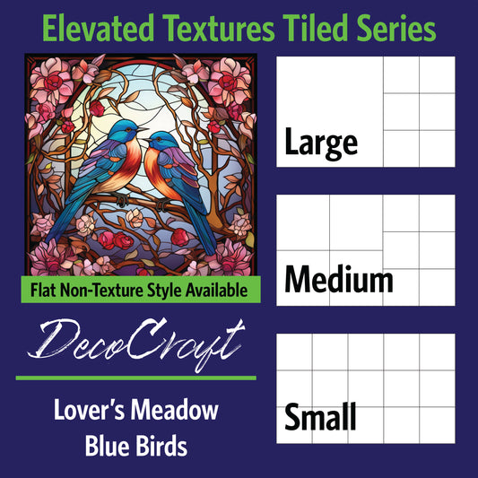 DecoCraft - Scenic Elevated Texture Tiles - Lover's Meadow - Blue Birds