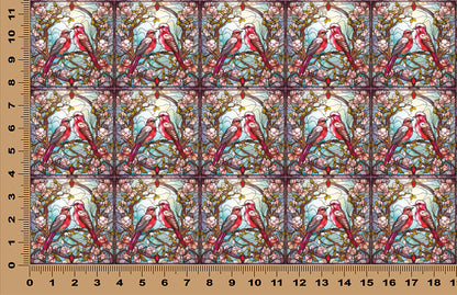 DecoCraft - Scenic Elevated Texture Tiles - Lover's Meadow - Pink Birds