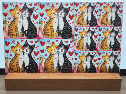 DecoCraft - Scenic Tiles Series - Whiskered Love - Cats - Purrfect Pair