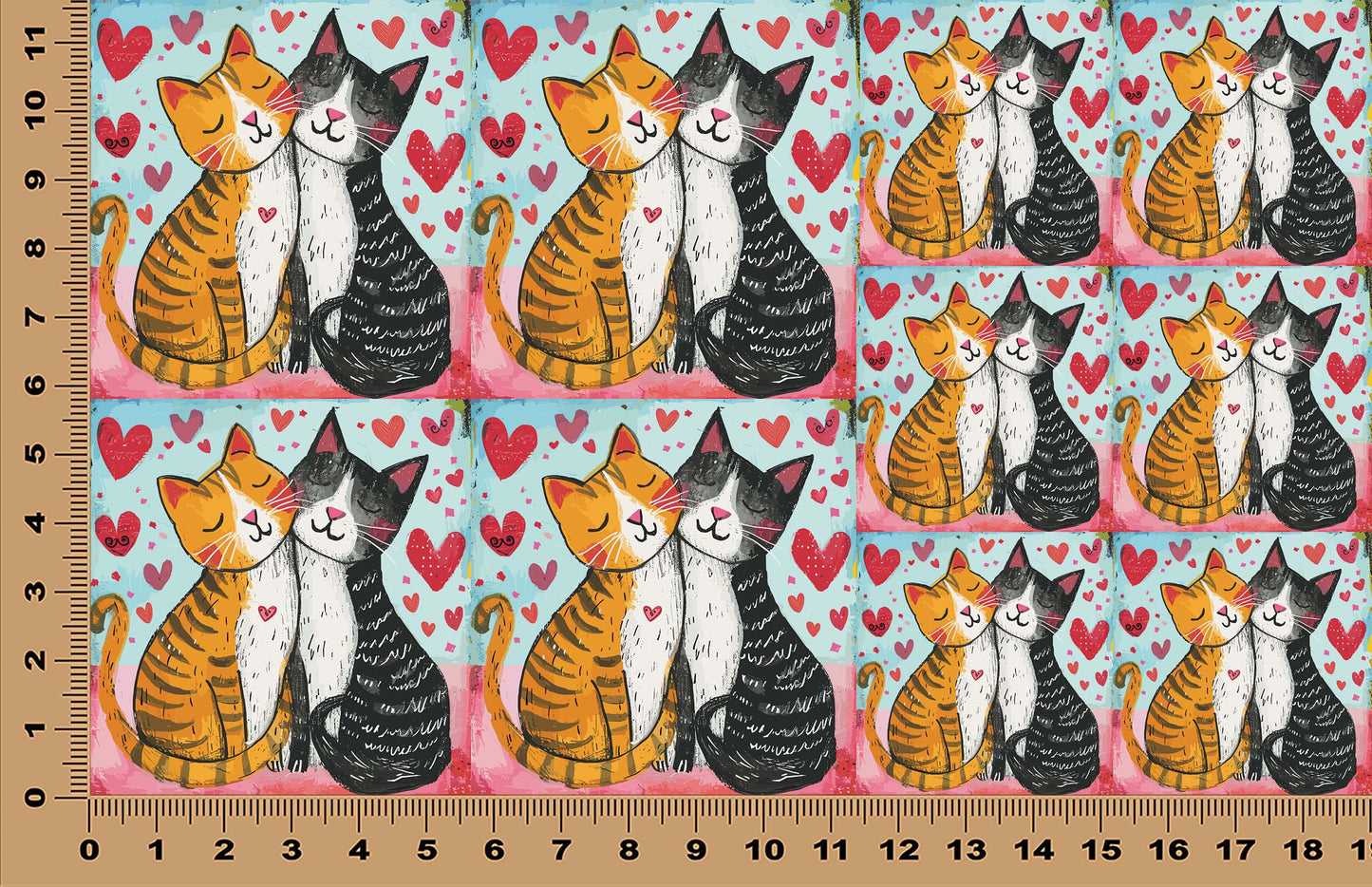 DecoCraft - Scenic Tiles Series - Whiskered Love - Cats - Purrfect Pair