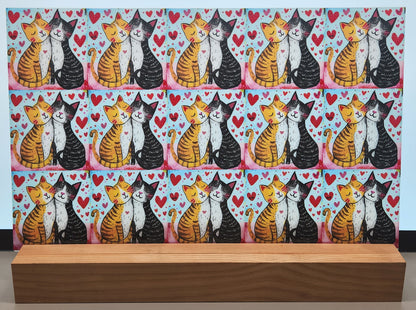 DecoCraft - Scenic Tiles Series - Whiskered Love - Cats - Purrfect Pair