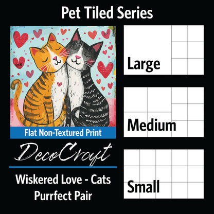DecoCraft - Scenic Tiles Series - Whiskered Love - Cats - Purrfect Pair