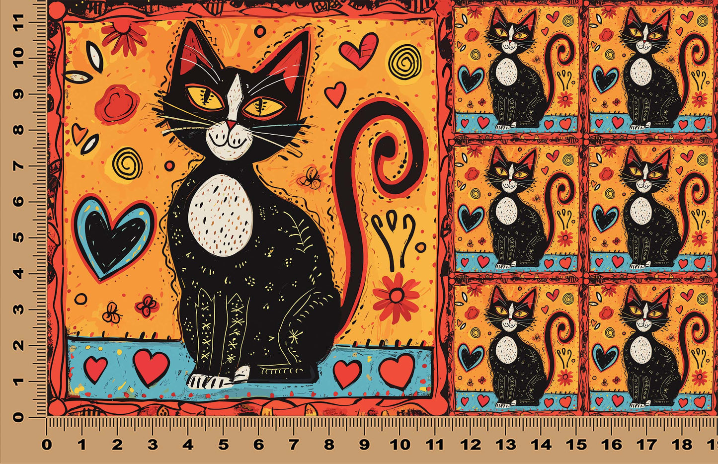 DecoCraft - Scenic Tiles Series - Whiskered Love - Cats - Whisker Charm