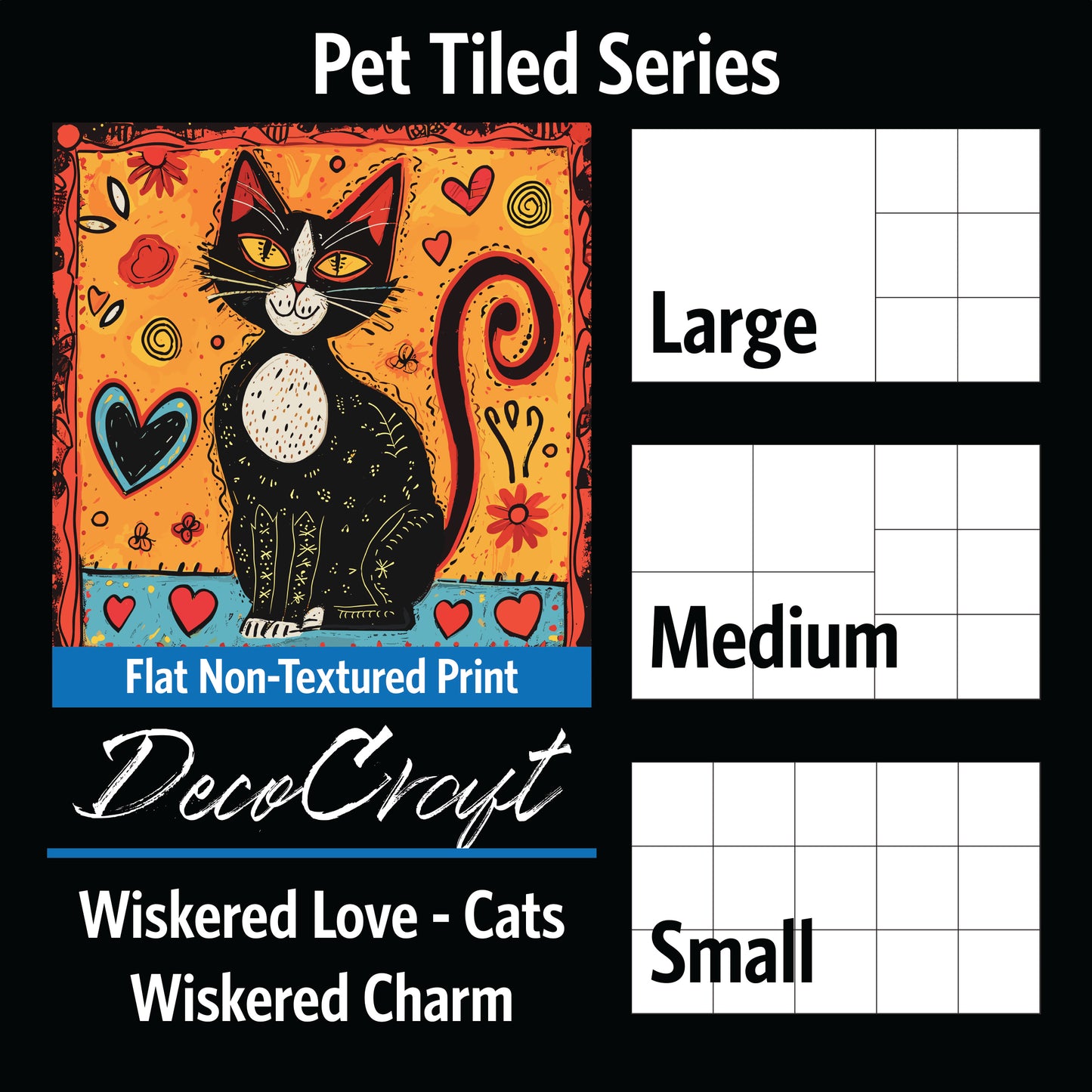 DecoCraft - Scenic Tiles Series - Whiskered Love - Cats - Whisker Charm