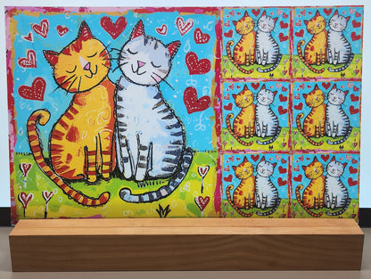 DecoCraft - Scenic Tiles Series - Whiskered Love - Cats - Cuddle Companions
