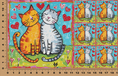 DecoCraft - Scenic Tiles Series - Whiskered Love - Cats - Cuddle Companions