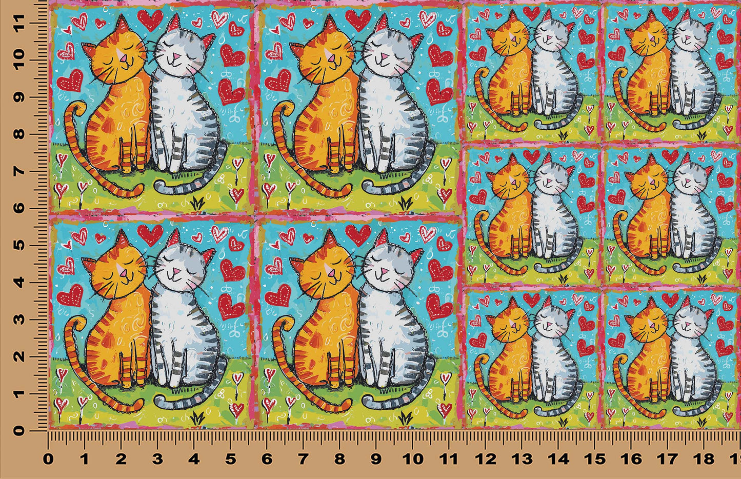 DecoCraft - Scenic Tiles Series - Whiskered Love - Cats - Cuddle Companions