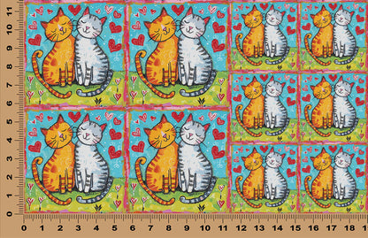 DecoCraft - Scenic Tiles Series - Whiskered Love - Cats - Cuddle Companions