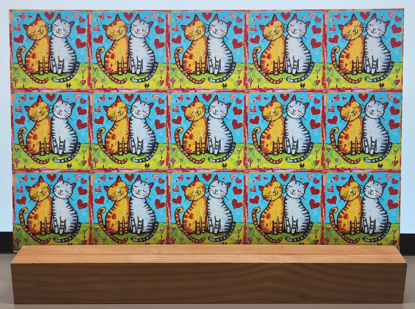 DecoCraft - Scenic Tiles Series - Whiskered Love - Cats - Cuddle Companions