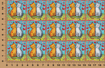 DecoCraft - Scenic Tiles Series - Whiskered Love - Cats - Cuddle Companions