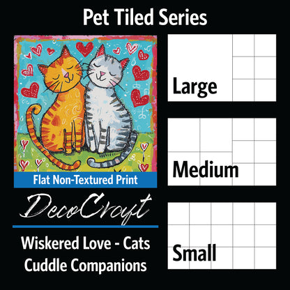 DecoCraft - Scenic Tiles Series - Whiskered Love - Cats - Cuddle Companions