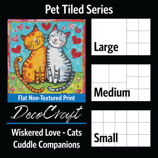 DecoCraft - Scenic Tiles Series - Whiskered Love - Cats - Cuddle Companions