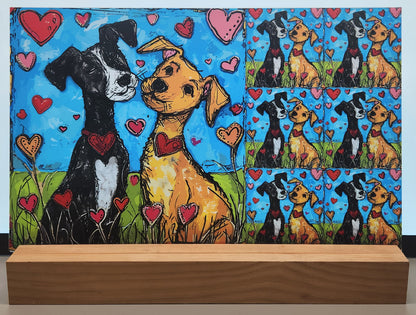 DecoCraft - Scenic Tiles Series - Whiskered Love - Dogs - Puppy Pals