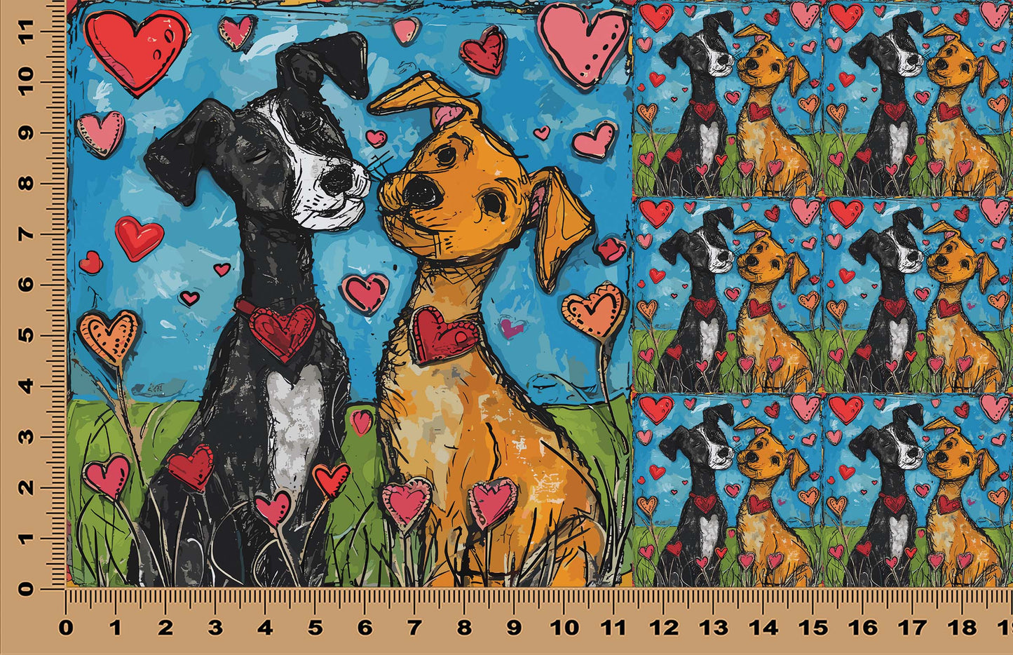 DecoCraft - Scenic Tiles Series - Whiskered Love - Dogs - Puppy Pals