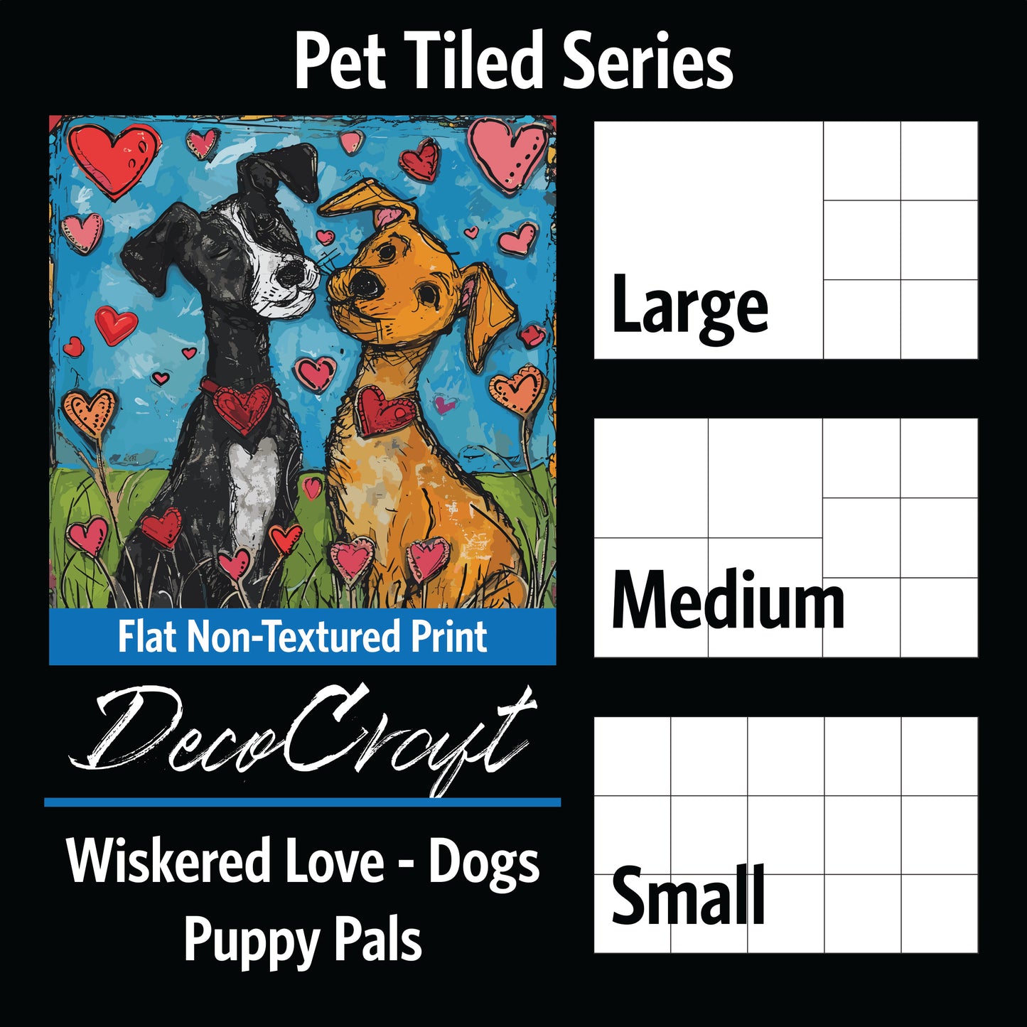 DecoCraft - Scenic Tiles Series - Whiskered Love - Dogs - Puppy Pals