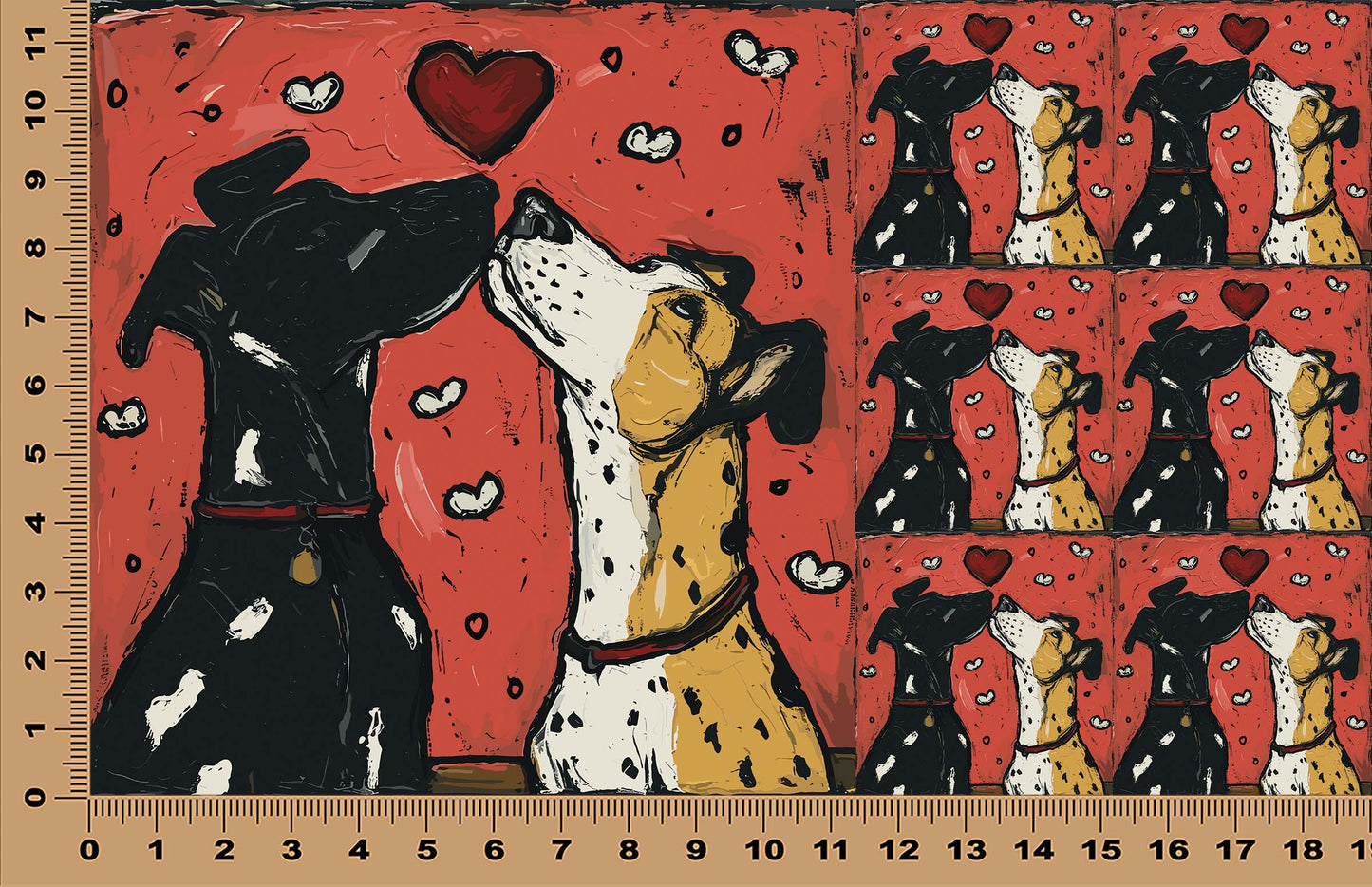 DecoCraft - Scenic Tiles Series - Whiskered Love - Dogs - Puppy Love
