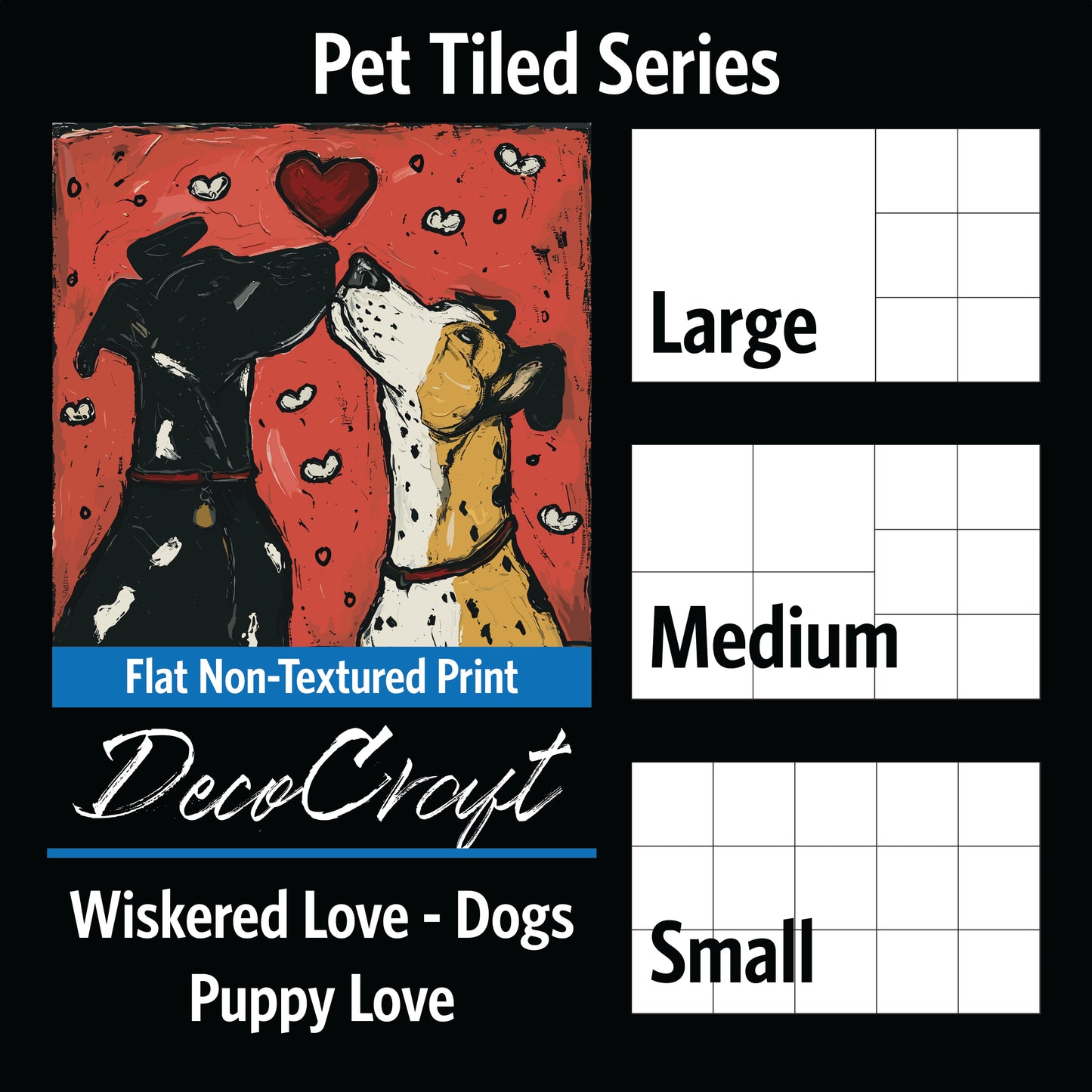 DecoCraft - Scenic Tiles Series - Whiskered Love - Dogs - Puppy Love