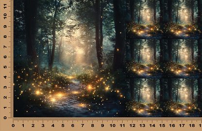 DecoCraft - Scenic Tiles Series - Magical Fireflies - Golden Forest Glow