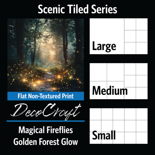 DecoCraft - Scenic Tiles Series - Magical Fireflies - Golden Forest Glow