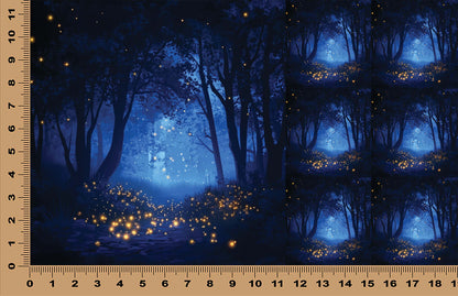 DecoCraft - Scenic Tiles Series - Magical Fireflies - Midnight Forest