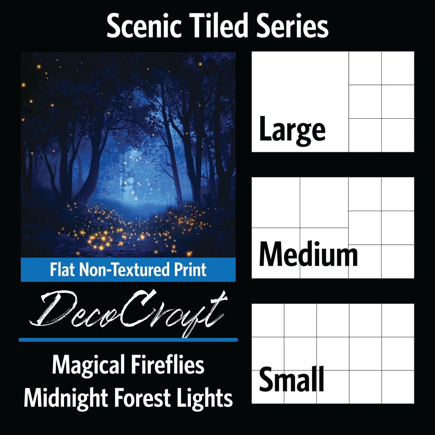 DecoCraft - Scenic Tiles Series - Magical Fireflies - Midnight Forest