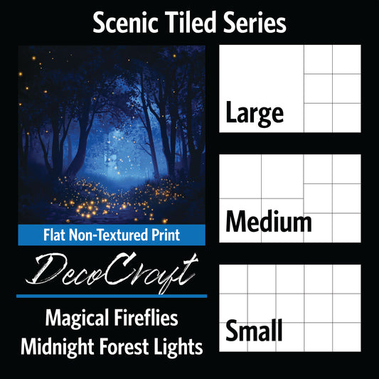 DecoCraft - Scenic Tiles Series - Magical Fireflies - Midnight Forest