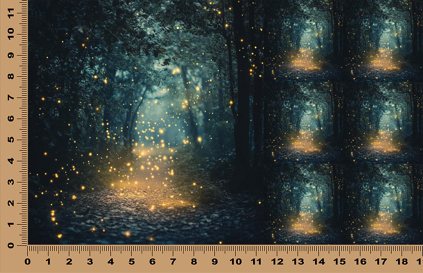 DecoCraft - Scenic Tiles Series - Magical Fireflies- Forest Sunset