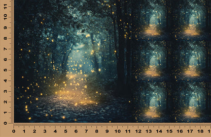 DecoCraft - Scenic Tiles Series - Magical Fireflies- Forest Sunset