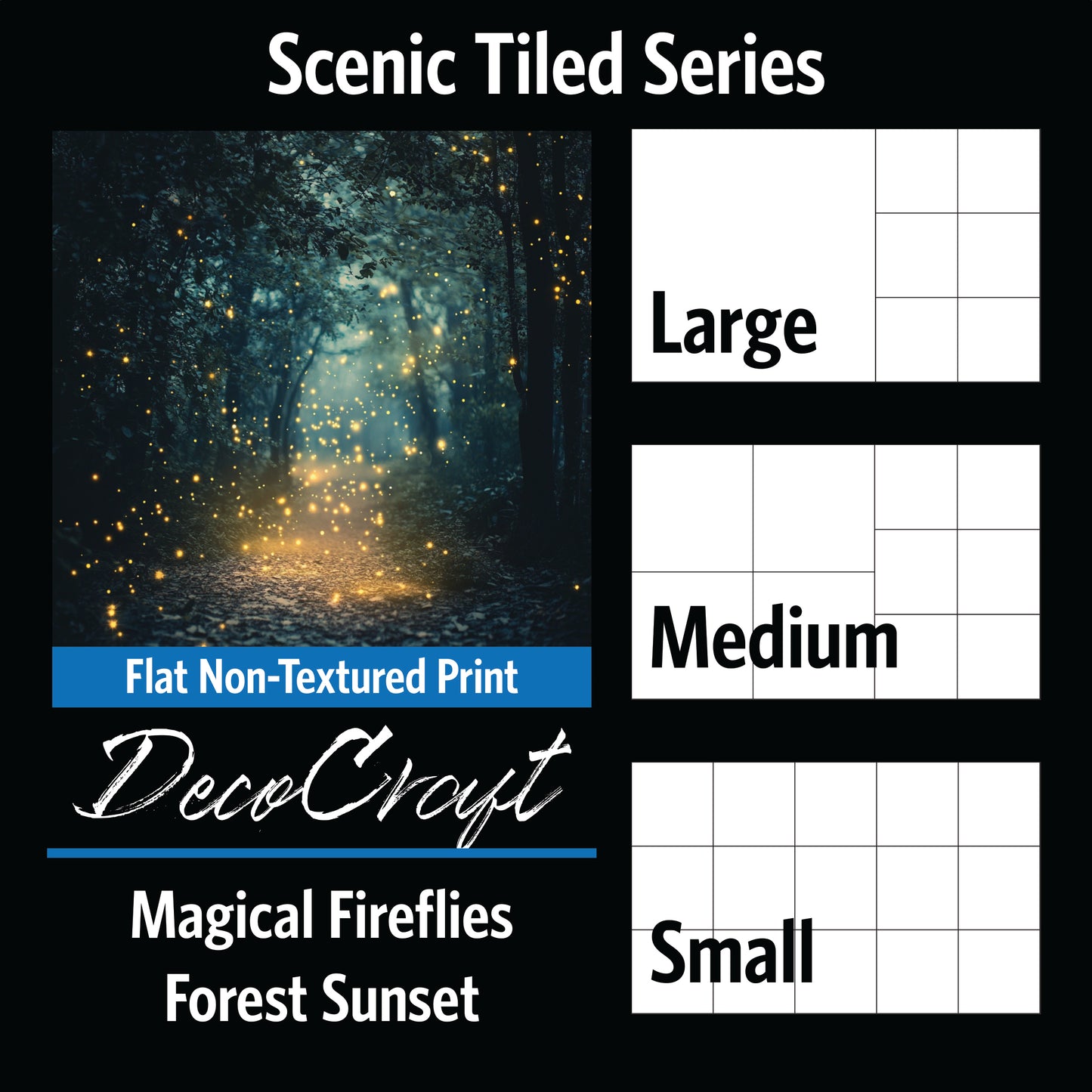 DecoCraft - Scenic Tiles Series - Magical Fireflies- Forest Sunset