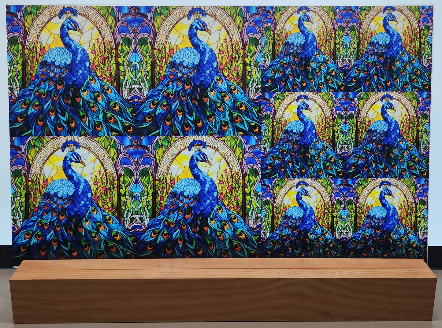 DecoCraft - Scenic Elevated Texture Tiles - Peacocks of Radiance - Cathedral Window