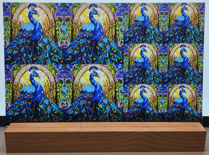 DecoCraft - Scenic Elevated Texture Tiles - Peacocks of Radiance - Cathedral Window