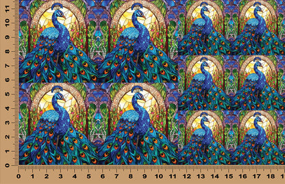 DecoCraft - Scenic Elevated Texture Tiles - Peacocks of Radiance - Cathedral Window