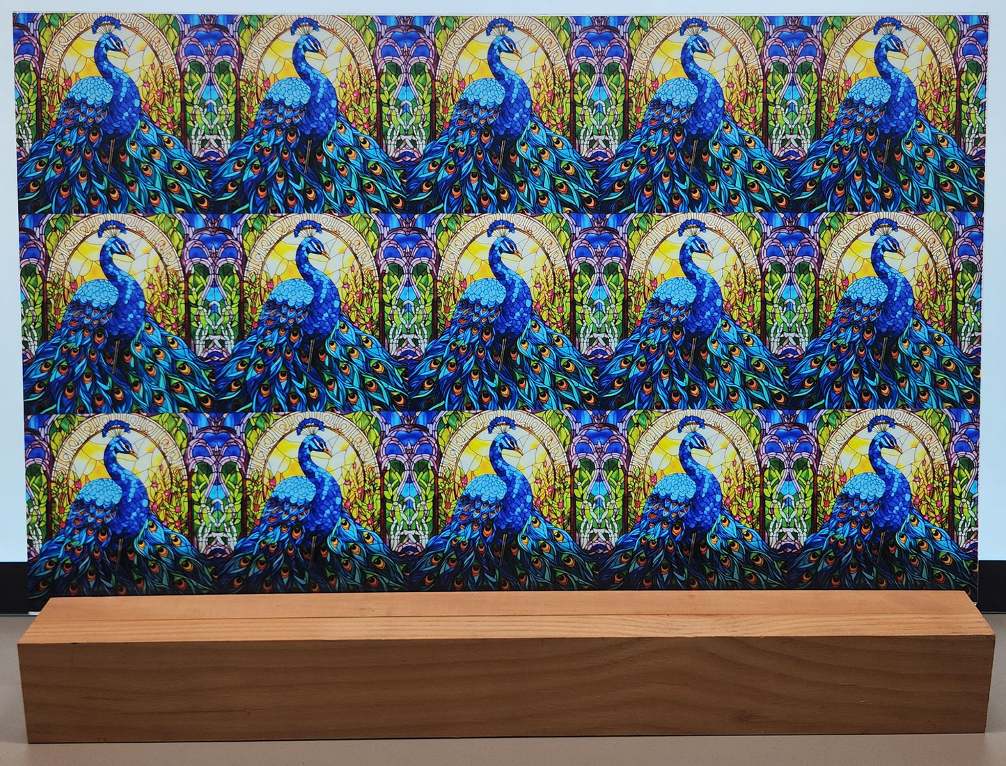 DecoCraft - Scenic Elevated Texture Tiles - Peacocks of Radiance - Cathedral Window