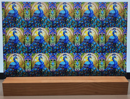 DecoCraft - Scenic Elevated Texture Tiles - Peacocks of Radiance - Cathedral Window