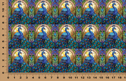 DecoCraft - Scenic Elevated Texture Tiles - Peacocks of Radiance - Cathedral Window