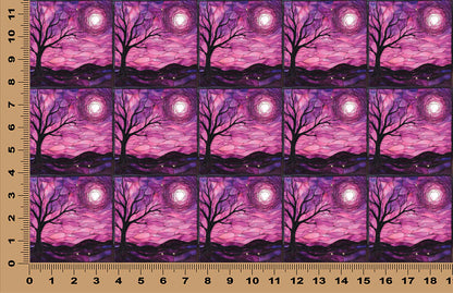 DecoCraft - Scenic Elevated Texture Tiles - Pink Starry Night - Rose Twilight