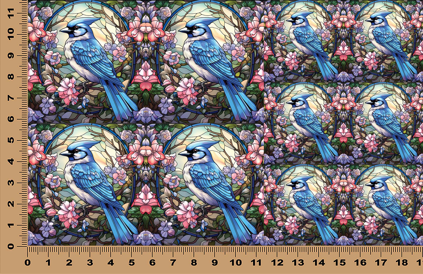 DecoCraft - Scenic Elevated Texture Tiles - Spring Blooming Birds - Blue Jay