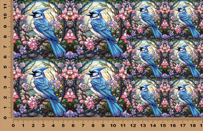 DecoCraft - Scenic Elevated Texture Tiles - Spring Blooming Birds - Blue Jay