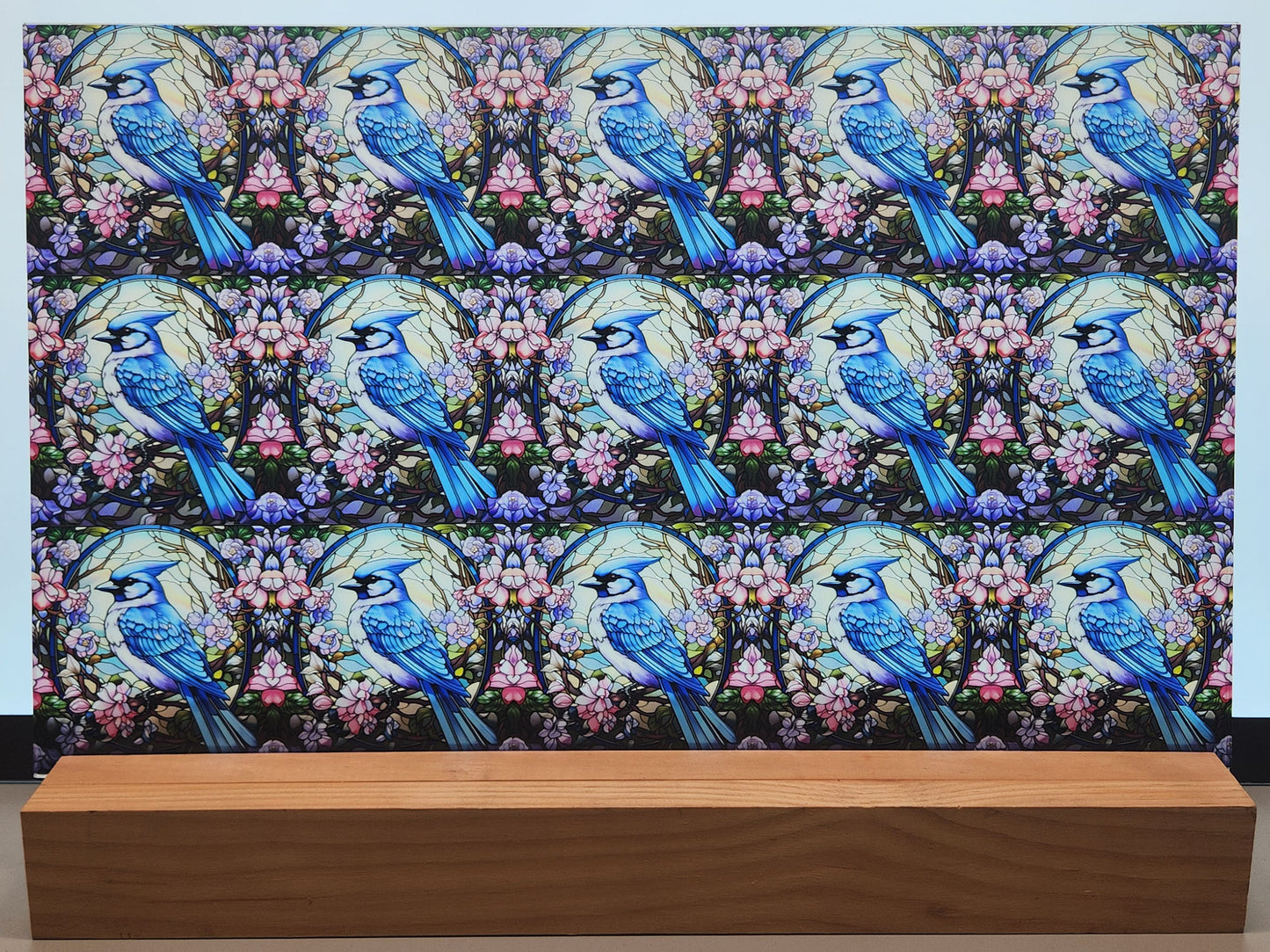DecoCraft - Scenic Elevated Texture Tiles - Spring Blooming Birds - Blue Jay