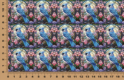 DecoCraft - Scenic Elevated Texture Tiles - Spring Blooming Birds - Blue Jay