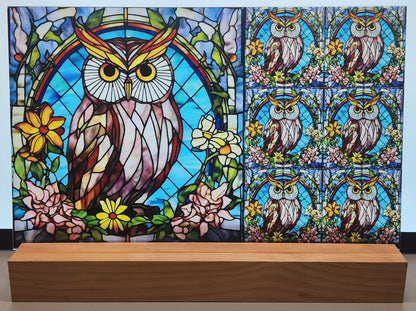 DecoCraft - Scenic Elevated Texture Tiles - Spring Blooming Birds - Owl