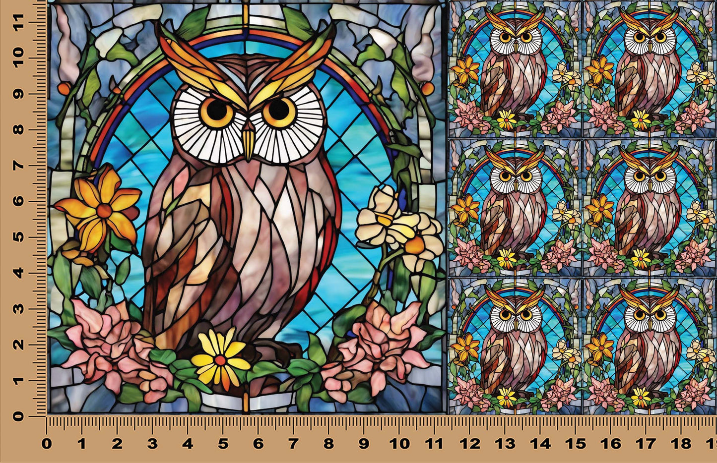 DecoCraft - Scenic Elevated Texture Tiles - Spring Blooming Birds - Owl