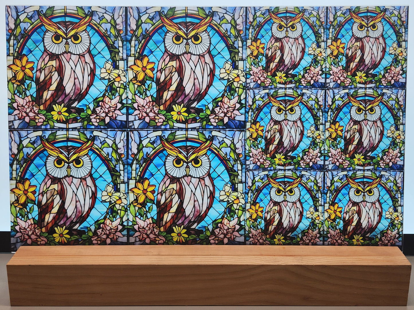 DecoCraft - Scenic Elevated Texture Tiles - Spring Blooming Birds - Owl