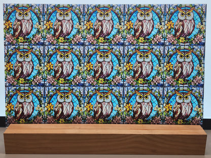 DecoCraft - Scenic Elevated Texture Tiles - Spring Blooming Birds - Owl